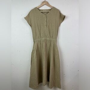 Menique Linen Bridgette Front Button Dress